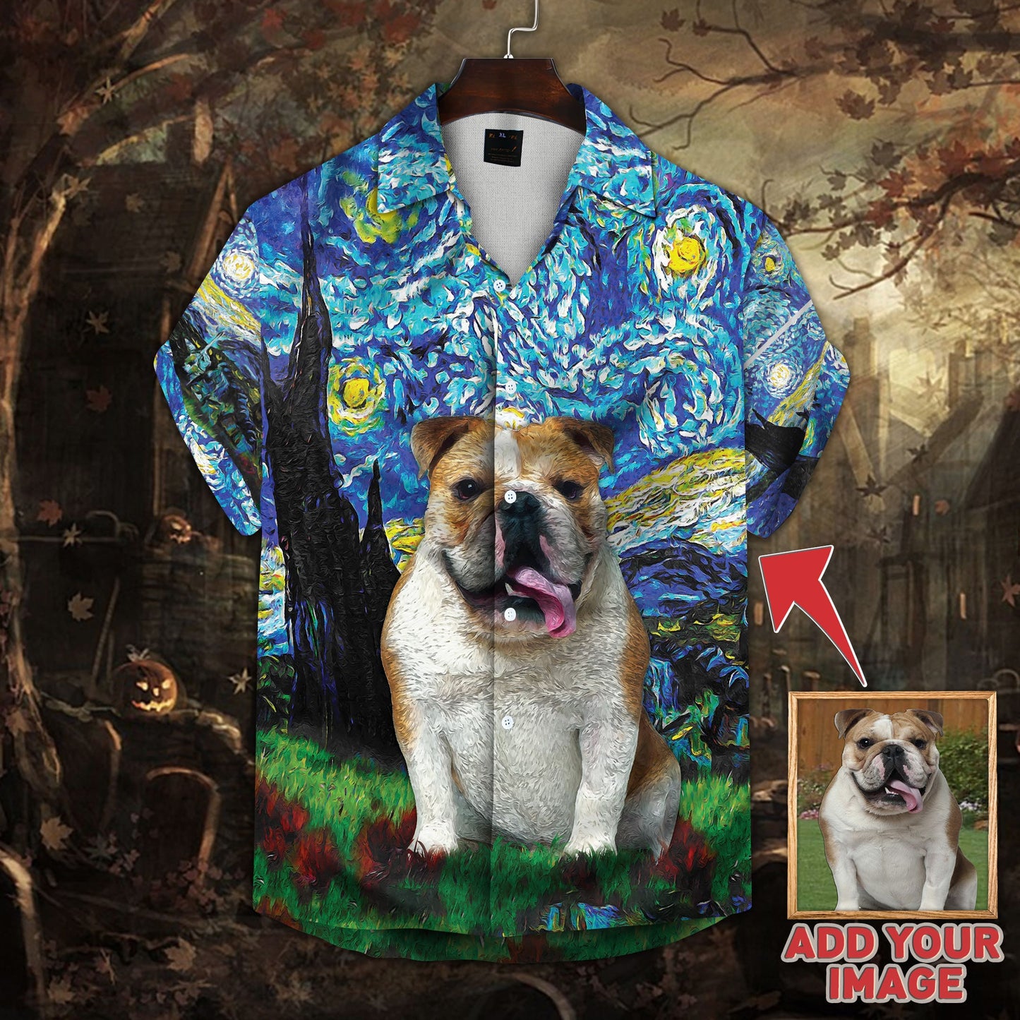 Custom Hawaiian Shirt With Pet Face | Personalized Gift For Pet Lovers | Starry Night Pattern Blue Color Aloha Shirt