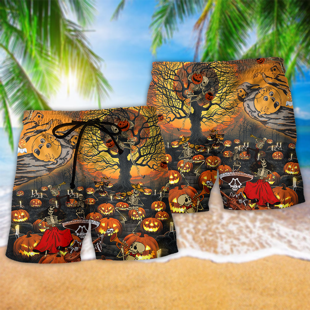 Halloween Skull Darkness Overnight - Beach Short Reefox - Owls Matrix LTD