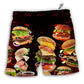 Beach Short / Adults / S Food Hamburger Fast Food Lover - Beach Short Reefox - Owls Matrix LTD