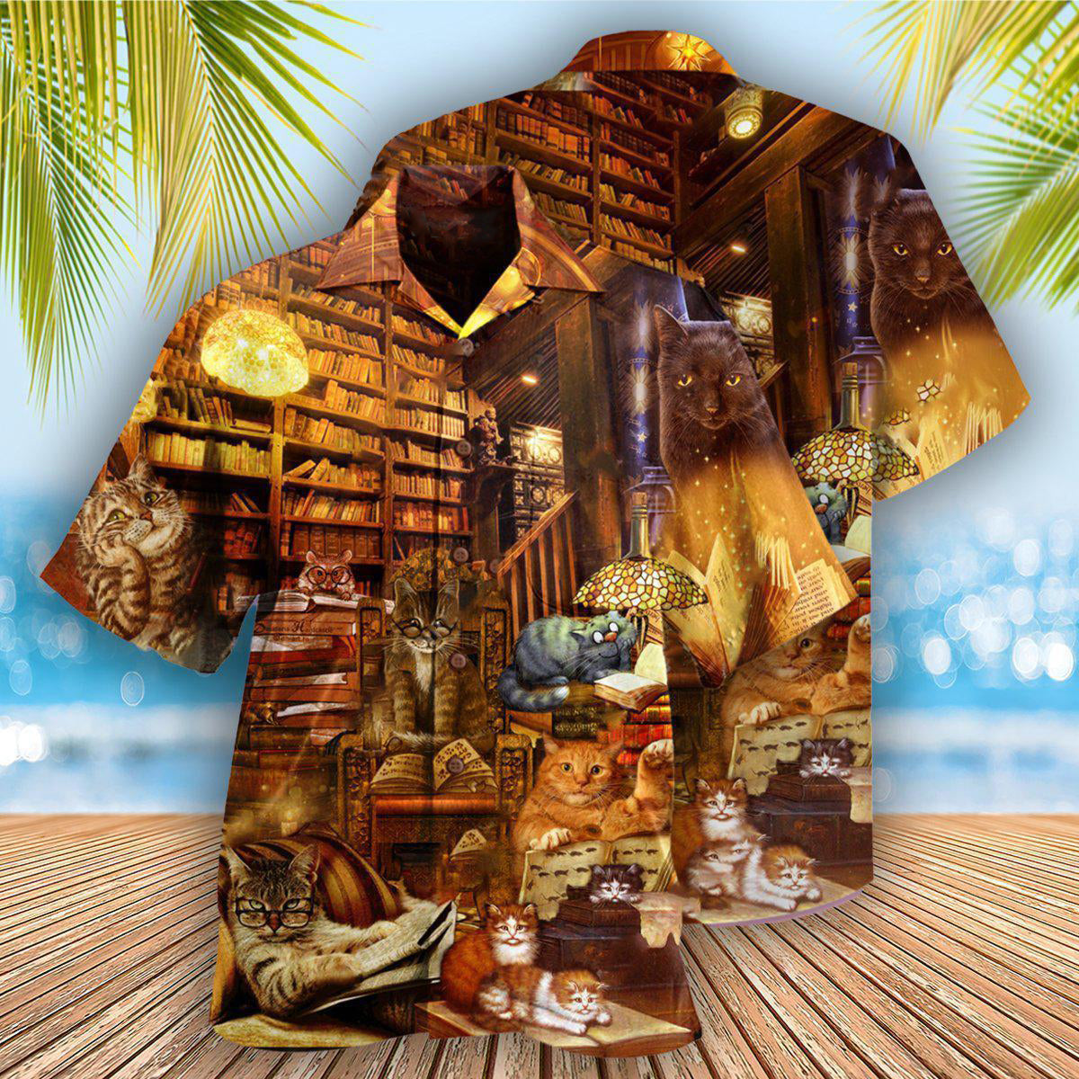 Book Happiness Is A Good Book And A Cat I'm So Happy - Hawaiian Shirt - Reefox