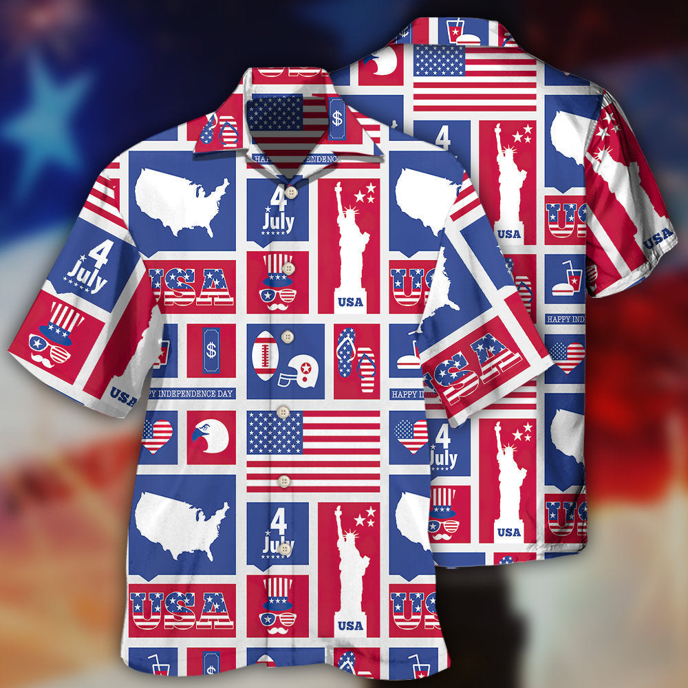 America Independence Day Happy America - Hawaiian Shirt - Reefox