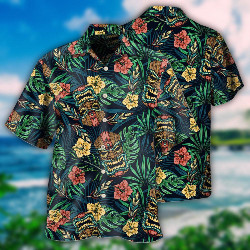 Tiki Hawaii Tropical Leaf Style - Hawaiian Shirt - Reefox