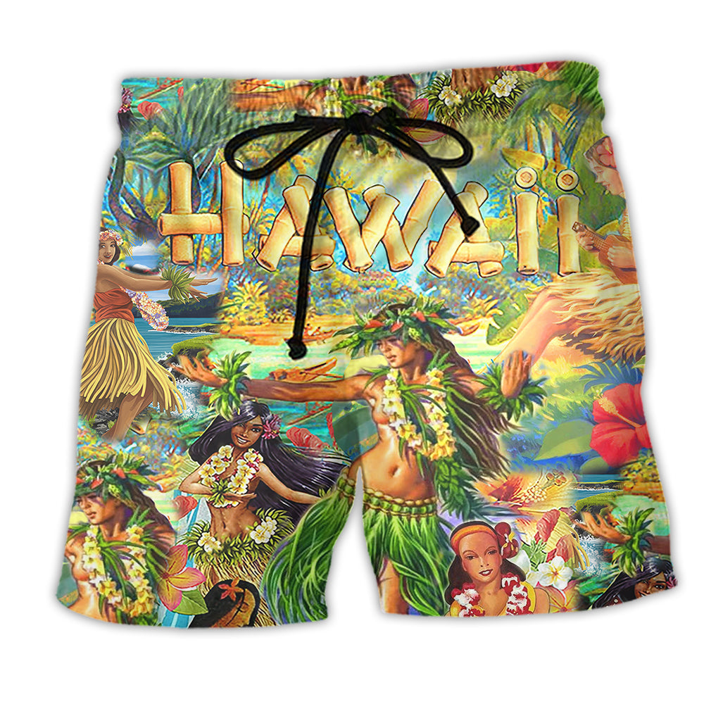 Beach Short / Adults / S Hawaii The Aloha Spirit of Hawaii Christmas - Beach Short Reefox - Owls Matrix LTD
