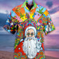 Hippie Funny Santa Claus - Hawaiian Shirt - Reefox