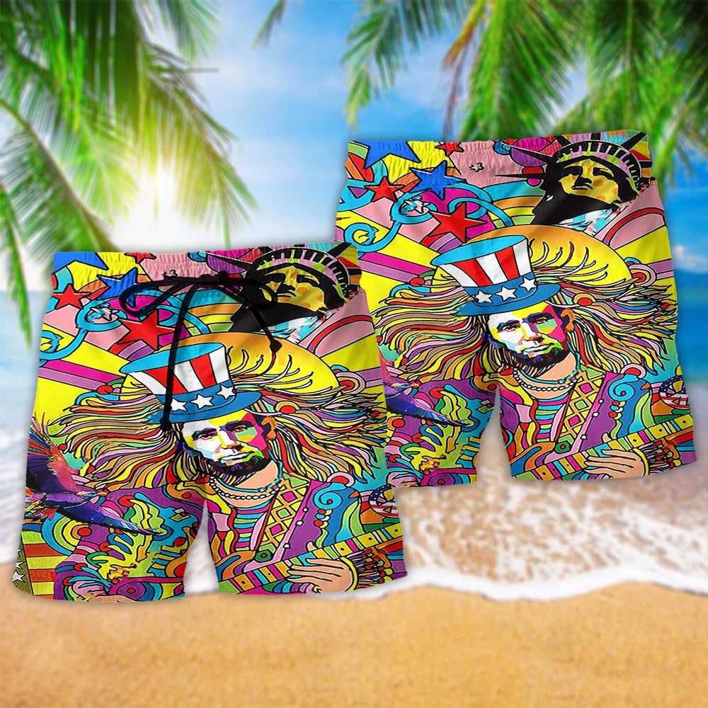Hippie America Fullcolor Peace - Beach Short Reefox - Owls Matrix LTD