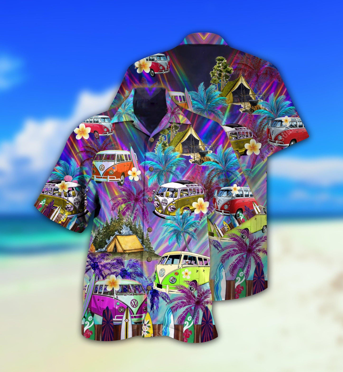 Hippie Bus Go Every Where Tropical Style - Hawaiian Shirt - Reefox