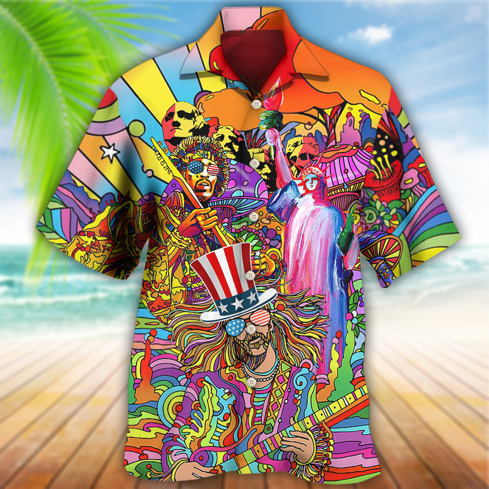 Hippie Independence Day America Cool - Hawaiian Shirt - Reefox