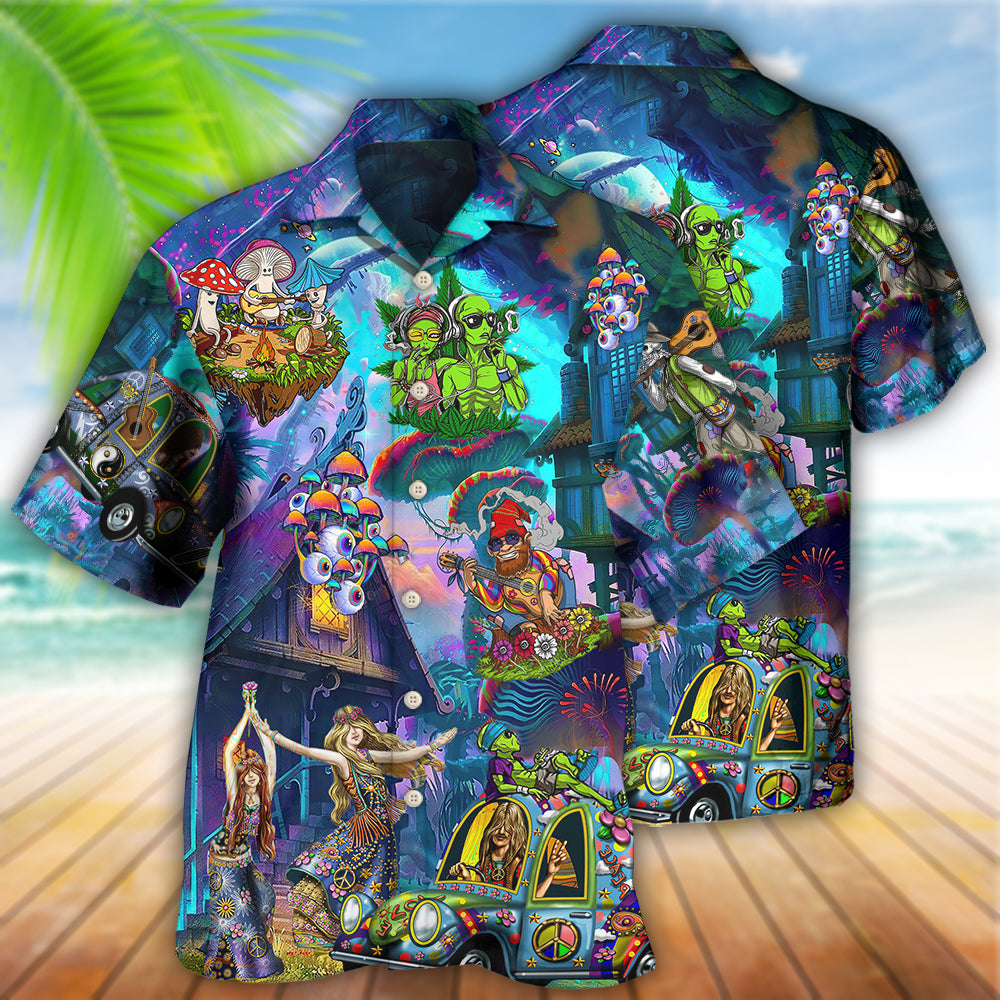 Hippie Love Life Party Over Night - Hawaiian Shirt - Reefox