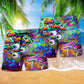 Hippie Peace Life Style Mushroom - Beach Short Reefox - Owls Matrix LTD
