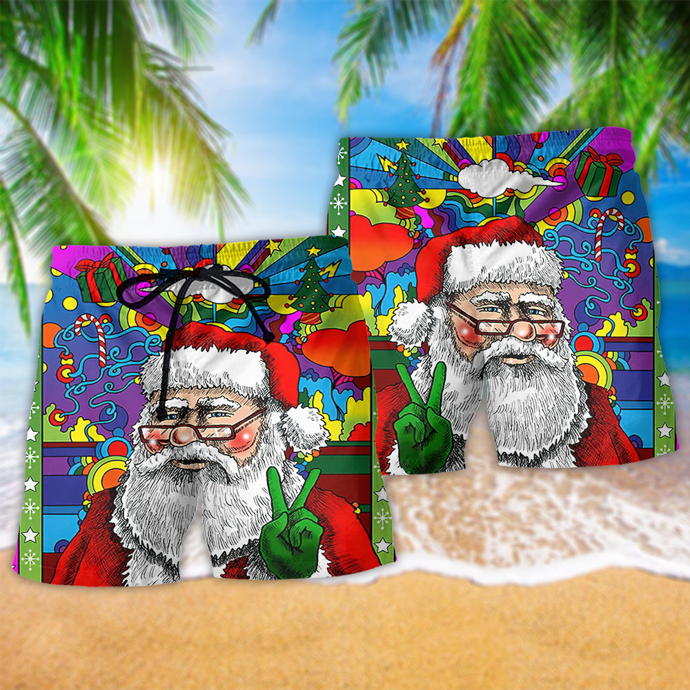 Hippie Santa Claus Christmas Santa Wear Glasses - Beach Short Reefox - Owls Matrix LTD