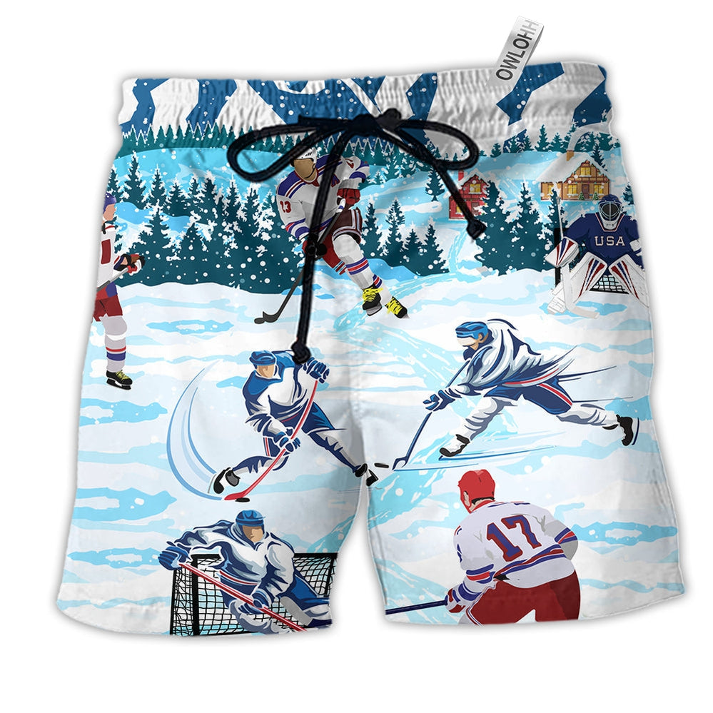 Beach Short / Adults / S Hockey Lover Snow Mountain - Beach Short Reefox - Owls Matrix LTD