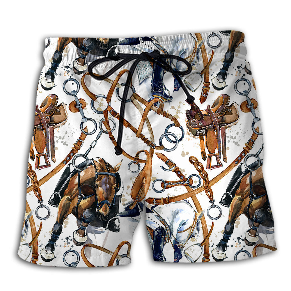 Beach Short / Adults / S Horse Bridle Basic Background - Beach Short Reefox - Owls Matrix LTD