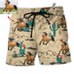 Beach Short / Adults / S Horse Desert Floral Cactus Custom Photo - Beach Short Reefox - Owls Matrix LTD