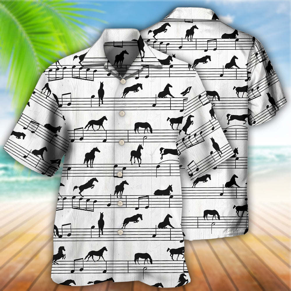 Horse Music Notes - Hawaiian Shirt - Reefox