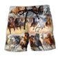 Beach Short / Adults / S Horse Running Amazing Basic Style - Beach Short Reefox - Owls Matrix LTD