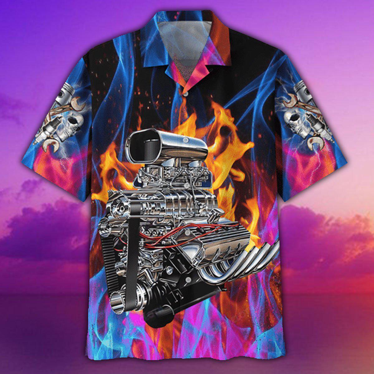 Hot Rod Fire Love Life - Hawaiian Shirt - Reefox