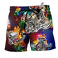 Beach Short / Adults / S Hot Rod Christmas Tree - Beach Short Reefox - Owls Matrix LTD