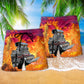 Hot Rod In Fire - Beach Short Reefox - Owls Matrix LTD