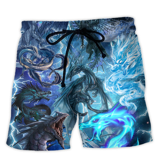 Beach Short / Adults / S Ice Dragon Magical Life - Beach Short Reefox - Owls Matrix LTD
