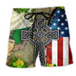 Beach Short / Adults / S Irish By Blood American By Birth Patriot By Choice - Beach Short Reefox - Owls Matrix LTD