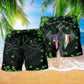 Irish Erin Go Bragh American Flag Clover Green Style - Beach Short Reefox - Owls Matrix LTD