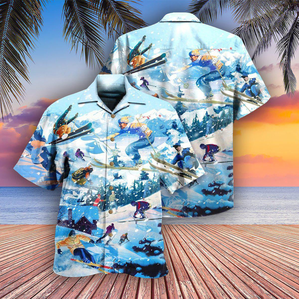 Snowboarding It's Only Cold If You're Standing Still - Hawaiian Shirt - Reefox