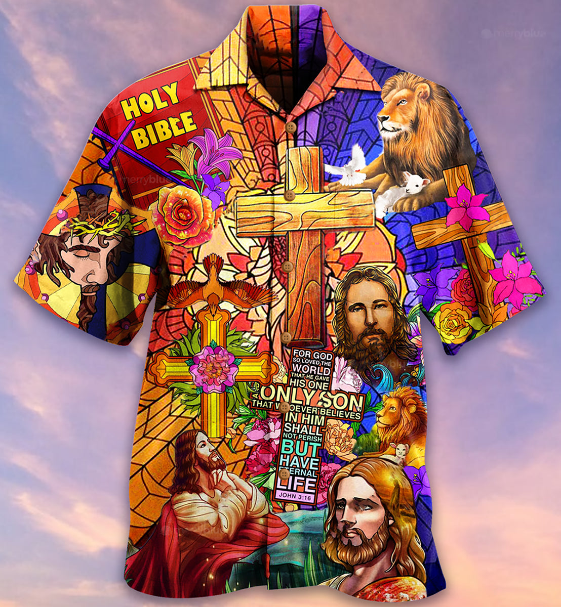 Jesus Lion And Flowers Cool - Hawaiian Shirt - Reefox