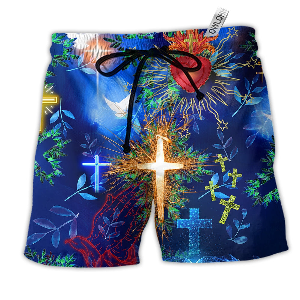 Beach Short / Adults / S Jesus Put God First And Youll Be Last - Beach Short Reefox - Owls Matrix LTD