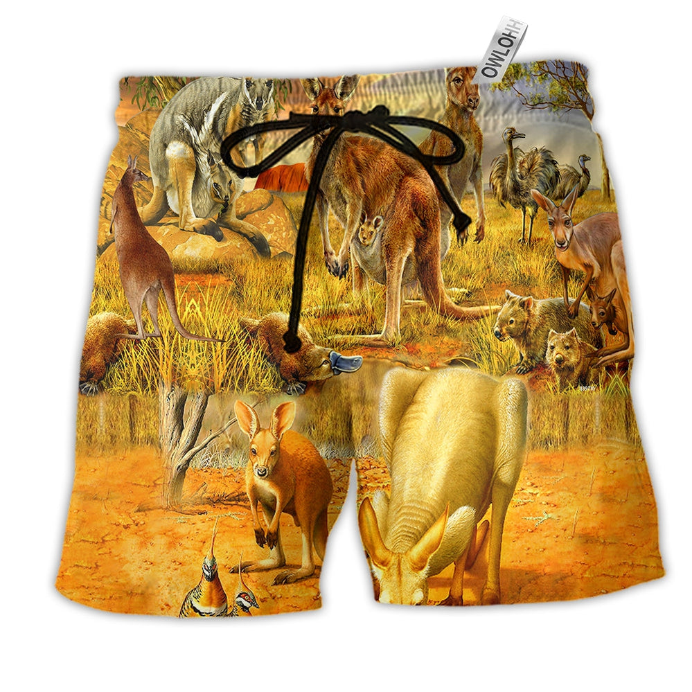 Beach Short / Adults / S Kangaroo Animals My Spirit Animal Is A Kangaroo - Beach Short Reefox - Owls Matrix LTD