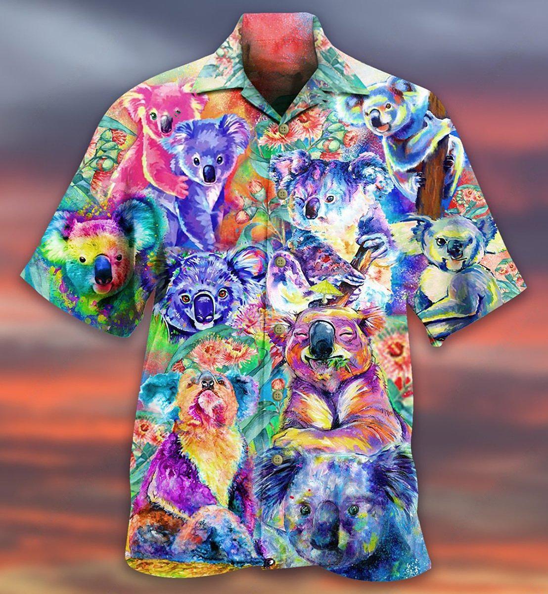 Koala Colorful Love Animals - Hawaiian Shirt - Reefox
