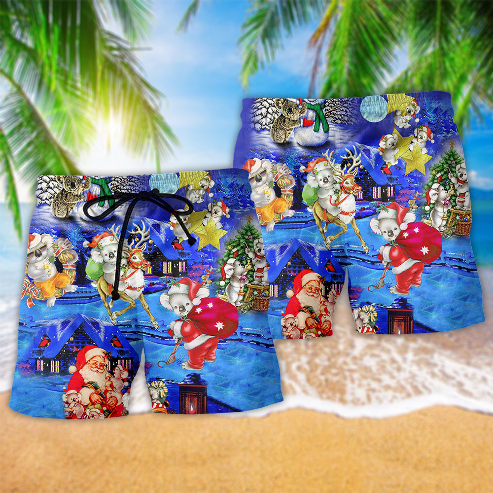 Koala Wants Merry Christmas - Beach Short Reefox - Owls Matrix LTD