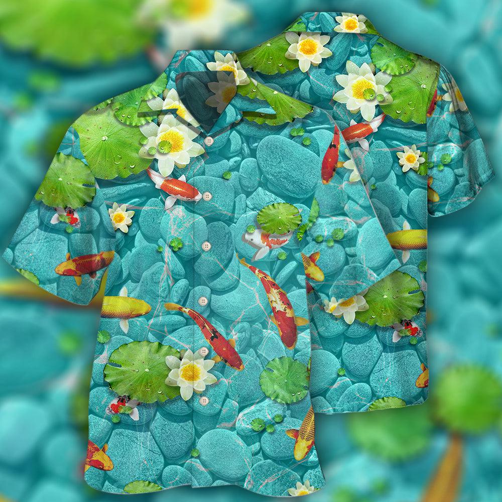 Fish Beautiful Koi Fish With Landscape - Hawaiian Shirt - Reefox