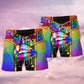 LGBT American Pride 2022 - Beach Short Reefox - Owls Matrix LTD