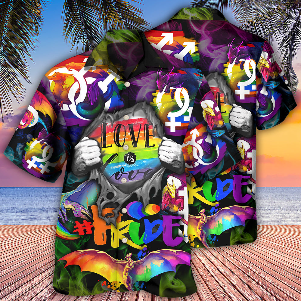 LGBT Love Is Love Pride Hand - Hawaiian Shirt - Reefox