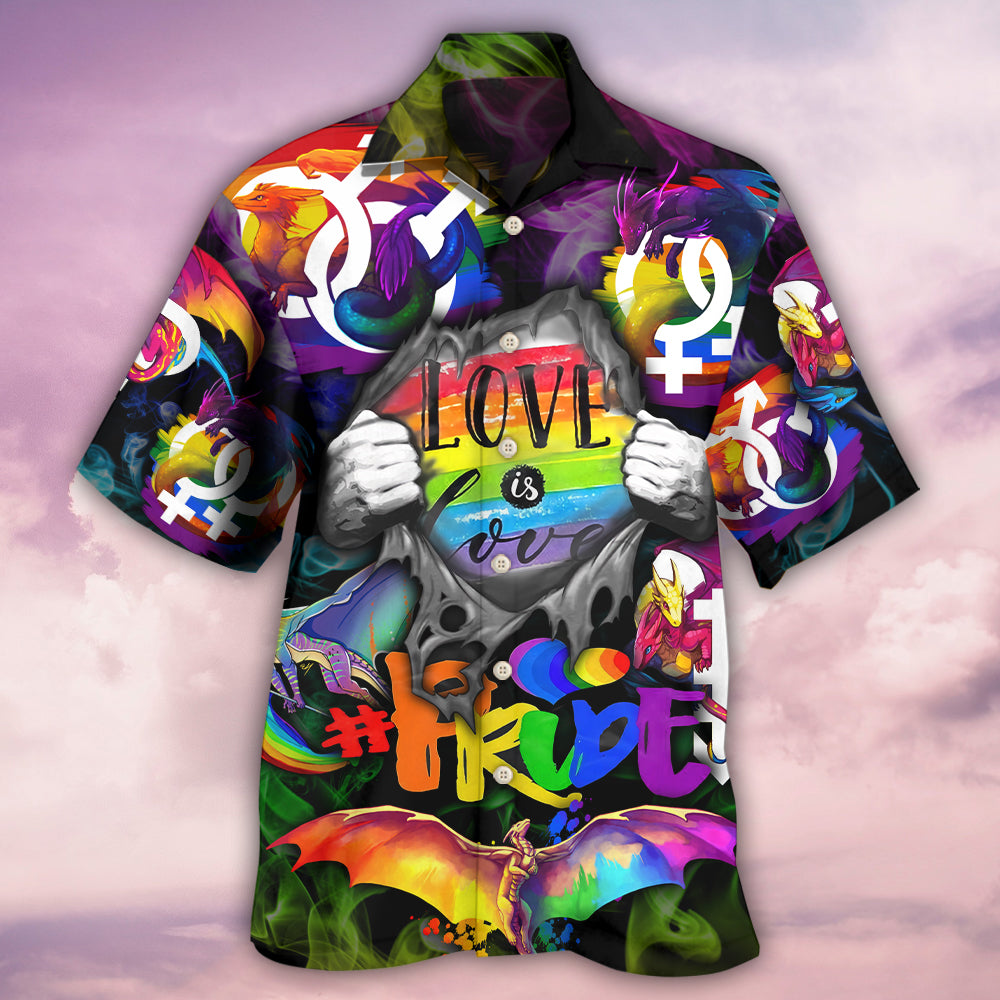 LGBT Love Is Love Pride Hand - Hawaiian Shirt - Reefox