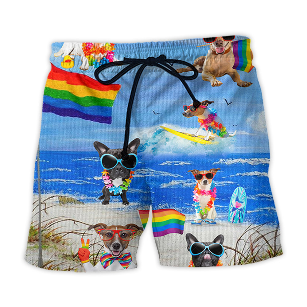Beach Short / Adults / S LGBT Jack Russell Terrier Cool - Beach Short Reefox - Owls Matrix LTD