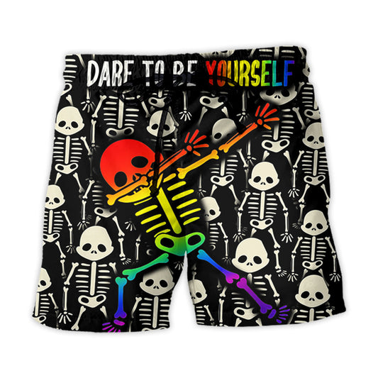 Beach Short / Adults / S LGBT Dare To Be Yourself Style - Beach Short Reefox - Owls Matrix LTD