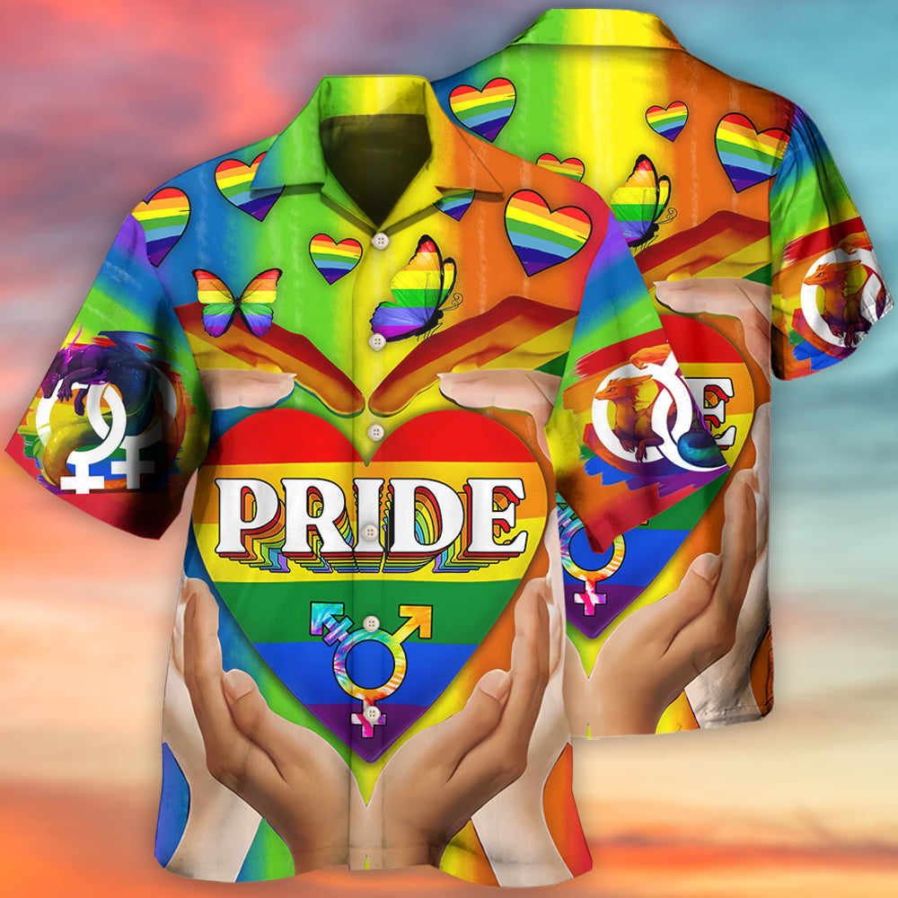 LGBT Pride Love Heart Style - Hawaiian Shirt - Reefox