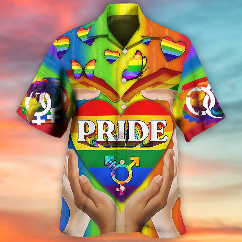 LGBT Pride Love Heart Style - Hawaiian Shirt - Reefox