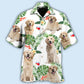 Labrador Retriever Dog Tropical Leaf White Style - Hawaiian Shirt - Reefox