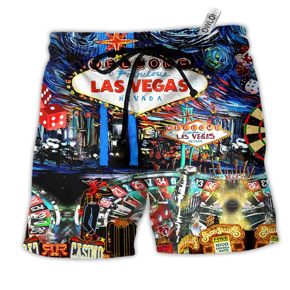 Beach Short / Adults / S Las Vegas Welcome Style - Beach Short Reefox - Owls Matrix LTD