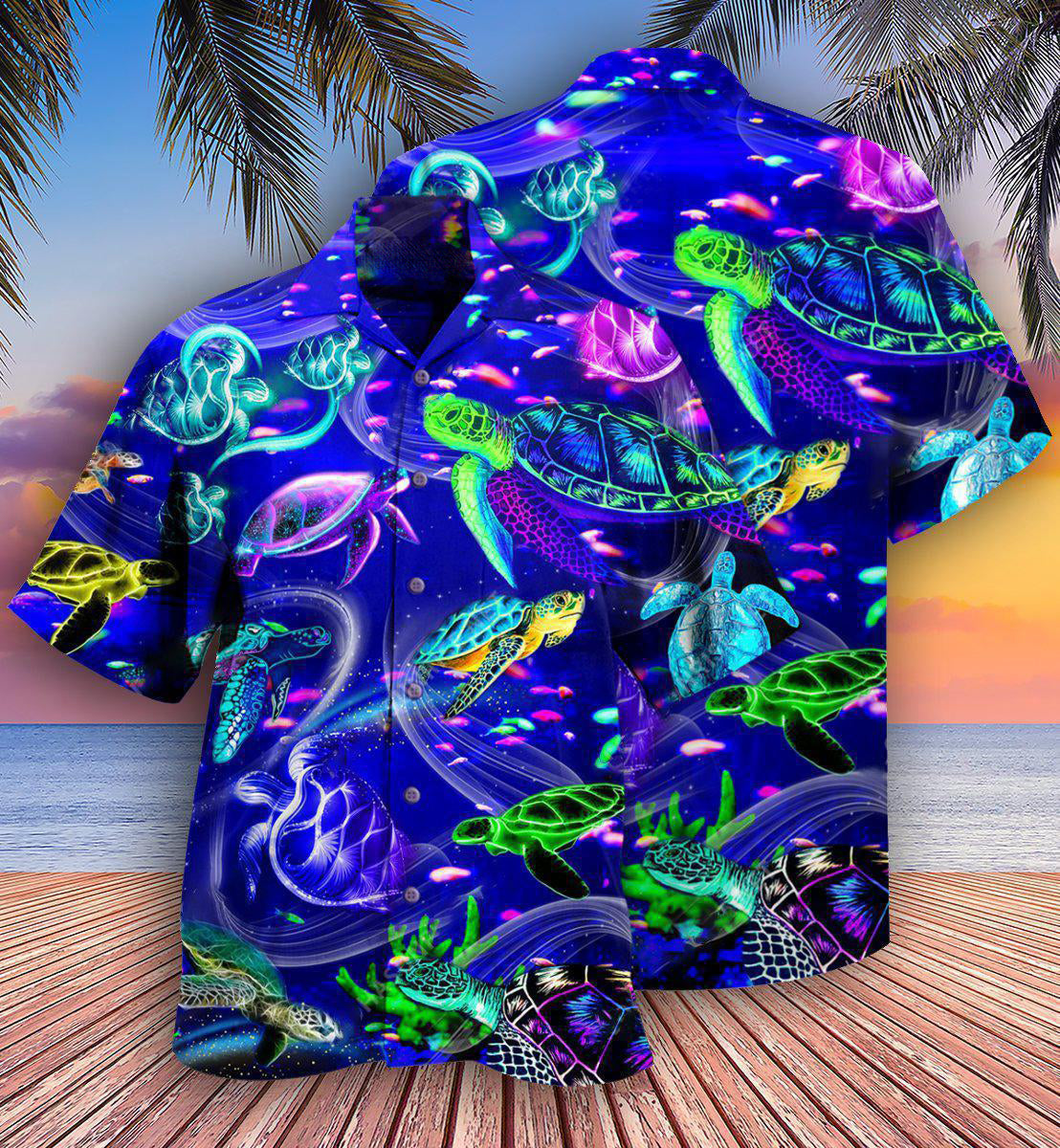 Turtle Life Is Better With A Turtle Blue Ocean - Hawaiian Shirt - Reefox