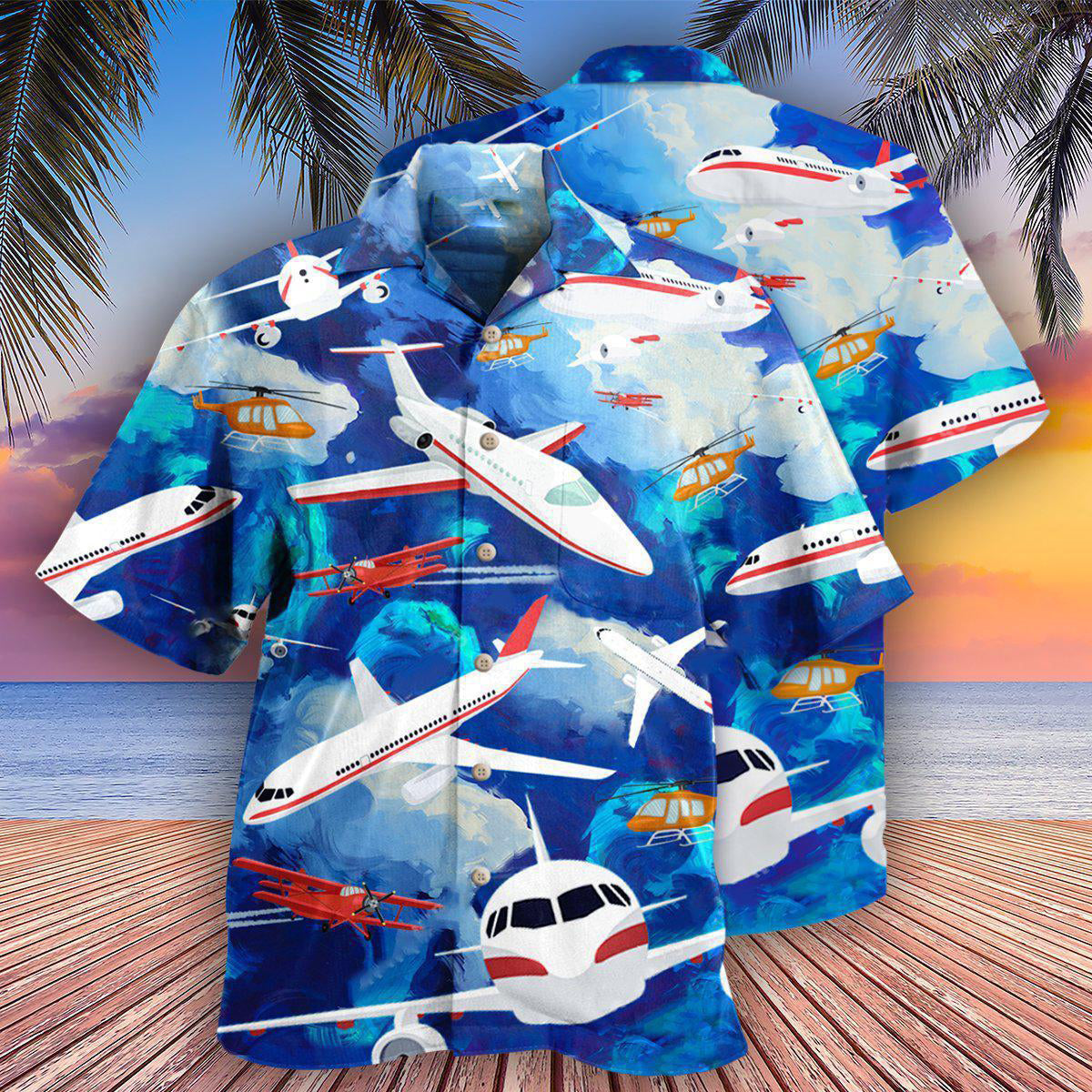 Airplane Life Is Simple Eat Sleep Fly In Sky - Hawaiian Shirt - Reefox