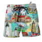 Beach Short / Adults / S Lighthouse Take The Cruise Of Your Life - Beach Short Reefox - Owls Matrix LTD
