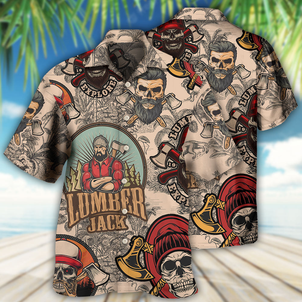 Lumberjack Cool Skull - Hawaiian Shirt - Reefox