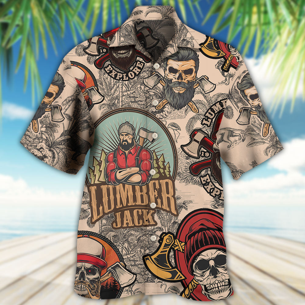 Lumberjack Cool Skull - Hawaiian Shirt - Reefox