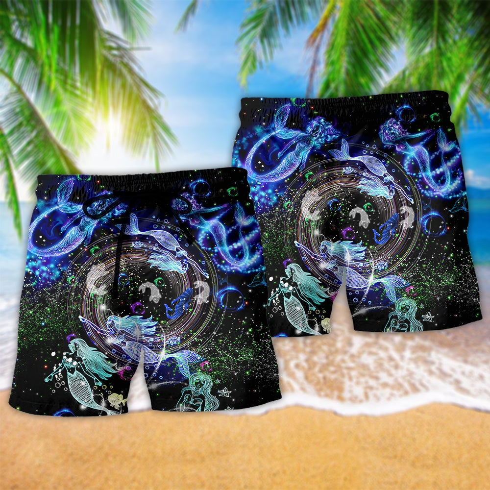 Mermaid Love Blue Ocean - Beach Short Reefox - Owls Matrix LTD