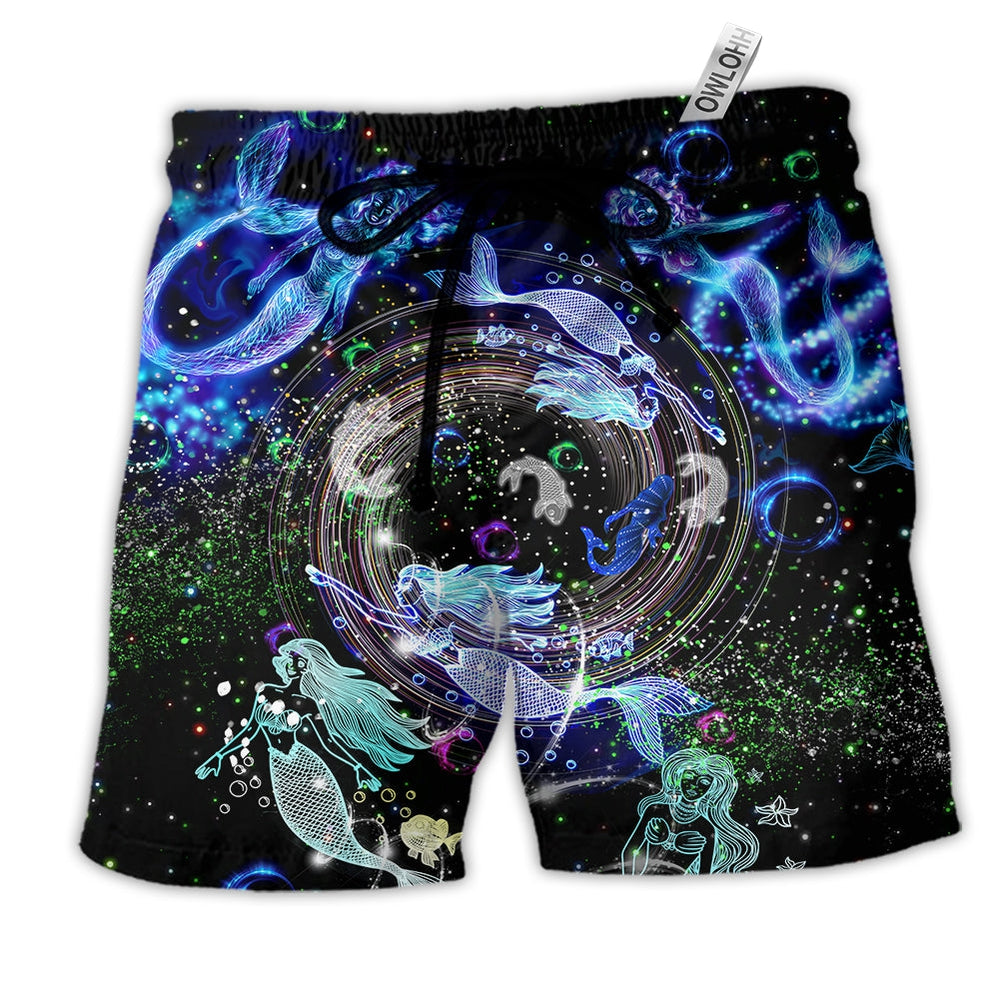 Beach Short / Adults / S Mermaid Love Blue Ocean - Beach Short Reefox - Owls Matrix LTD