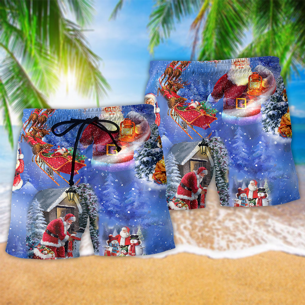 Merry Xmas Santa Claus Is Coming To Town - Beach Short Reefox - Owls Matrix LTD