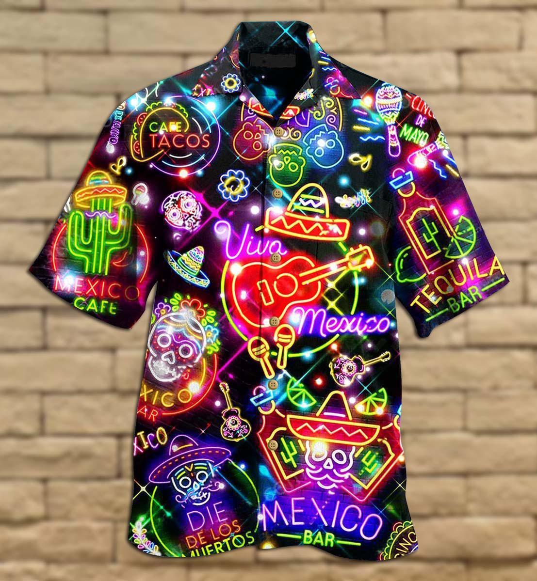 Mexico Neon Color Style With Blink - Hawaiian Shirt - Reefox